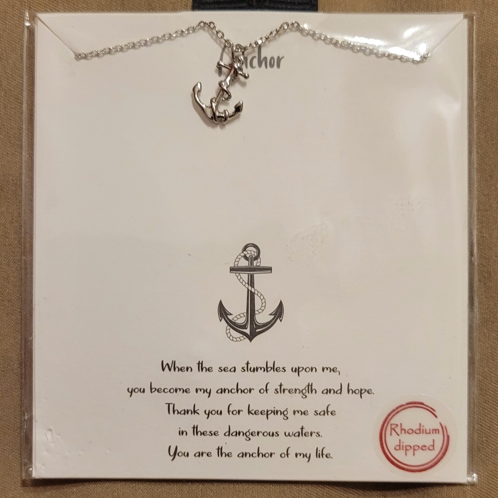 Anchor Necklace 18" Silver